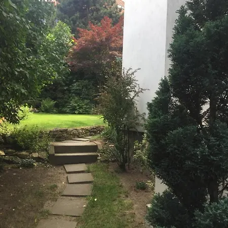 Blue In Beautiful Style Garden With Atmosphere Prague